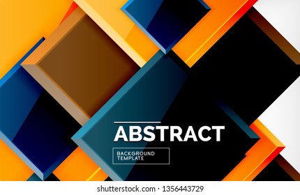 Square geometric background, vector modern template