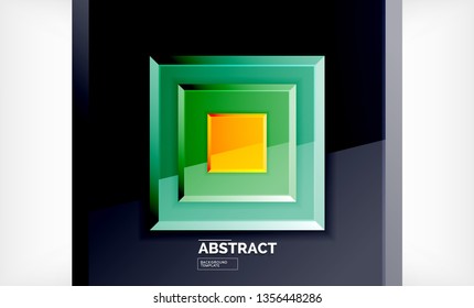 Square geometric background, vector modern template
