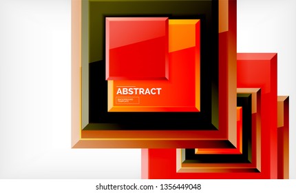 Square geometric background, vector modern template