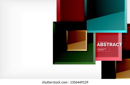Square geometric background, vector modern template