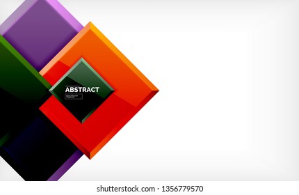 Square geometric background, vector modern template
