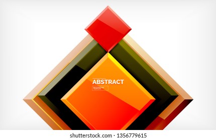 Square geometric background, vector modern template