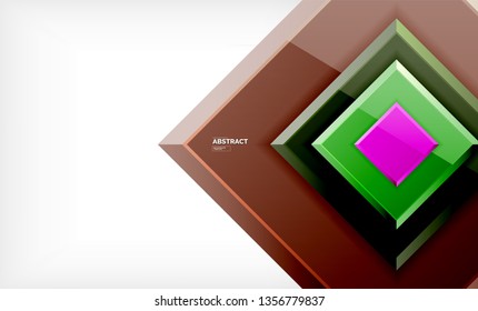 Square geometric background, vector modern template