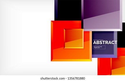 Square geometric background, vector modern template