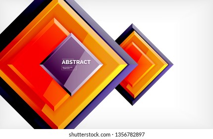 Square geometric background, vector modern template