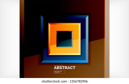 Square geometric background, vector modern template