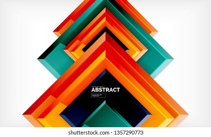 Square geometric background, vector modern template