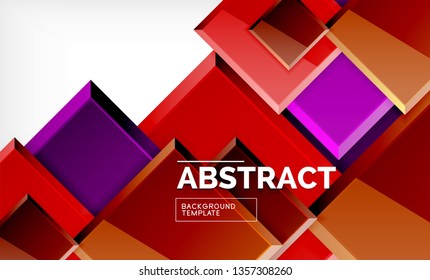Square geometric background, vector modern template