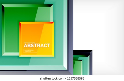 Square geometric background, vector modern template