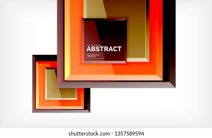 Square geometric background, vector modern template