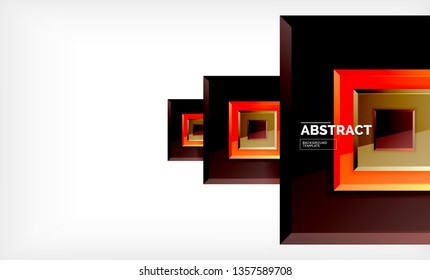 Square geometric background, vector modern template