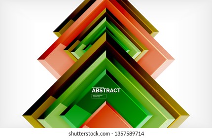 Square geometric background, vector modern template