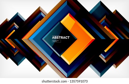 Square geometric background, vector modern template