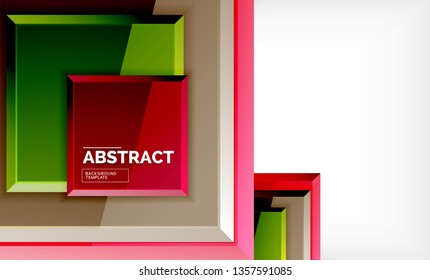 Square geometric background, vector modern template