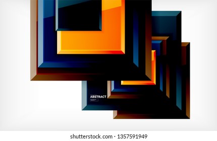 Square geometric background, vector modern template