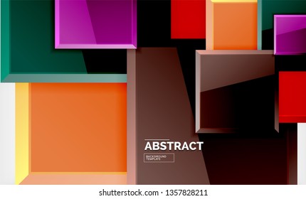 Square geometric background, vector modern template