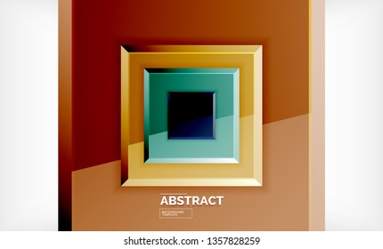 Square geometric background, vector modern template