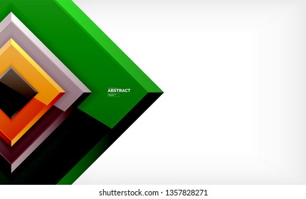 Square geometric background, vector modern template