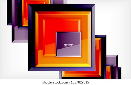 Square geometric background, vector modern template