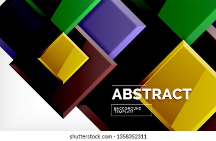 Square geometric background, vector modern template