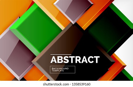 Square geometric background, vector modern template