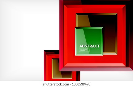 Square geometric background, vector modern template