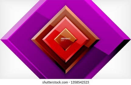 Square geometric background, vector modern template