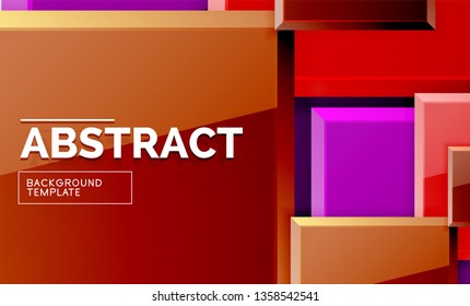 Square geometric background, vector modern template