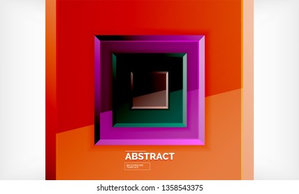 Square geometric background, vector modern template