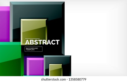 Square geometric background, vector modern template