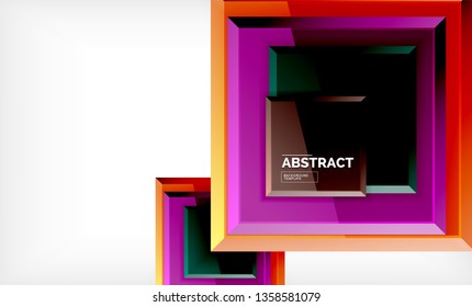 Fondo geométrico cuadrado, plantilla vectorial moderna