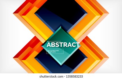 Square geometric background, vector modern template