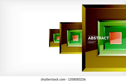 Square geometric background, vector modern template