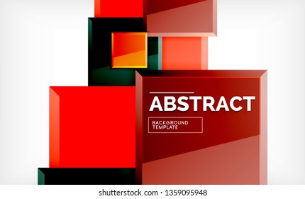 Square geometric background, vector modern template