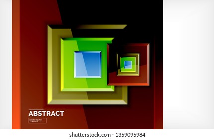 Square geometric background, vector modern template