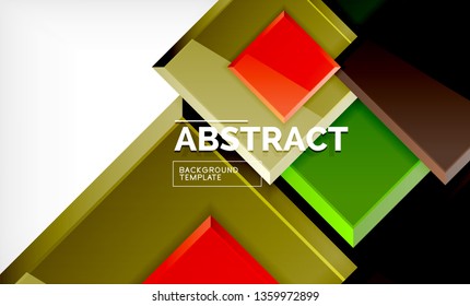 Square geometric background, vector modern template