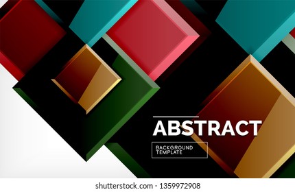 Square geometric background, vector modern template