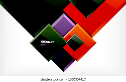 Square geometric background, vector modern template