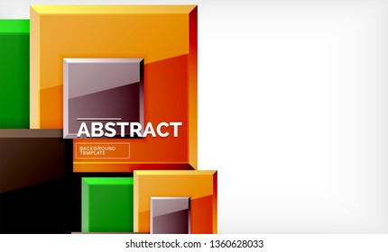 Square geometric background, vector modern template