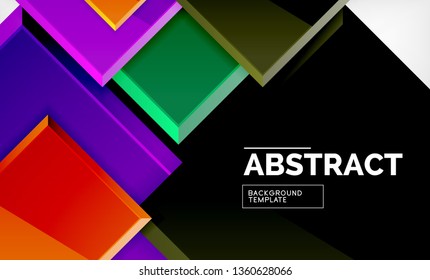 Square geometric background, vector modern template