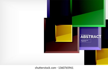 Square geometric background, vector modern template