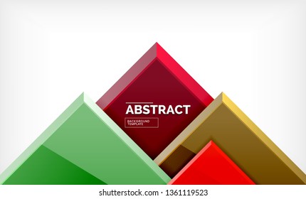 Square geometric background, vector modern template