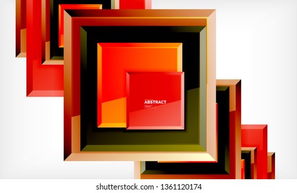 Square geometric background, vector modern template