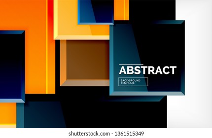 Square geometric background, vector modern template