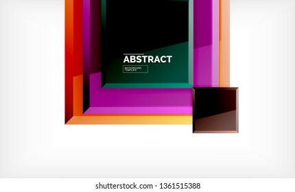 Square geometric background, vector modern template