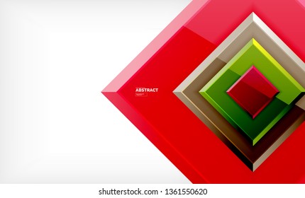 Square geometric background, vector modern template