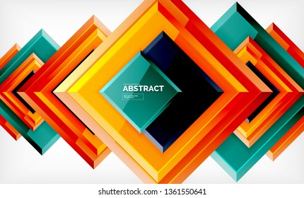 Square geometric background, vector modern template