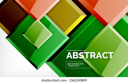 Square geometric background, vector modern template