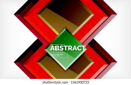 Square geometric background, vector modern template