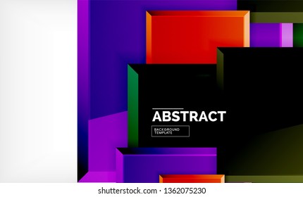 Square geometric background, vector modern template